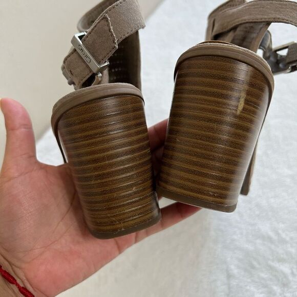 Circus Sam Edelman Taupe Kipling Peep Toe Booties 8 Women - Picture 6 of 12